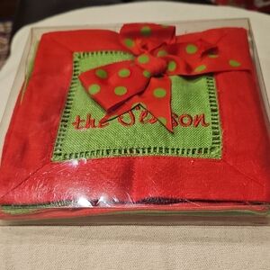 New Mudpie (4) Linen Bow Coasters